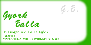 gyork balla business card