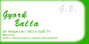 gyork balla business card